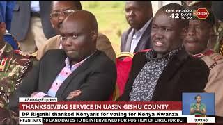 DP Rigathi attends thanksgiving service in Uasin Gishu county