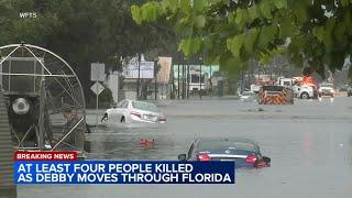 Hurricane Debby kills 4, weakens to tropical storm