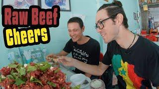 Mark Wiens Is THE Only Person I Can CHEERS Such an EPIC Meal of Thai Food ("Goy" Raw Beef in Esaan)