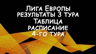 Лига Европы. Результаты 3го тура . Таблица. Расписание  4го тура