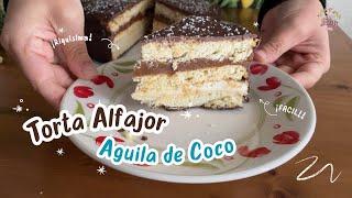 La receta más fácil y rica de TORTA ALFAJOR aguila de COCO | Elu Sweets