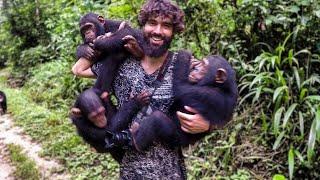 MY CHIMPANZEE FAMILY | Motorcycle World Tour | Africa #57