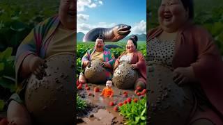 Evolution of cat:Sumo wrestler & woman sitting on dirty road with eel #cat#cute#love#shorts