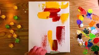 Contemporary Abstract Painting In Acrylics | 4 Bold Art Ideas | Painting Techniques | Time Lapse