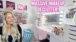 MASSIVE MAKEUP DECLUTTER & ORGANIZATION 2024  GETTING RID OF ALL MY MAKEUP | KELLY STRACK