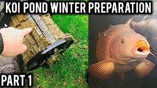 Koi pond winter preparation (winter covers) part 1