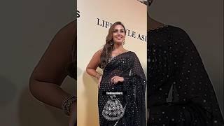 Huma Qureshi in black sareeon Lifestyle Event|The Unseen Shorts #humaqureshi