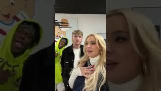 Tana Mongeau with Logan Paul and KSI tiktok tanamongeaulol