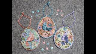 Flosstube Extra: Cross Stitch Egg Shaped Ornament With Cording Finishing Tutorial