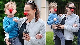 Jennifer Garner Clowns Around With Son Samuel On Red Nose Day