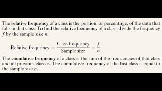 Statistics in 24 hours: Find relative and cumulative frequency of the first class