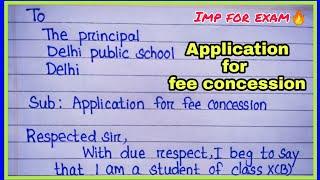 application for fee concession | write an application to the principal for full fee concession