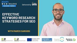 Effective keyword research strategies for SEO. Presented by Marco Sarussi.