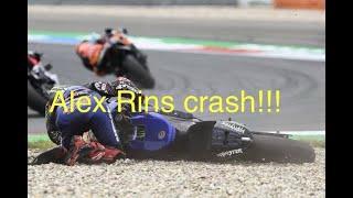 ALEX RINS 1ST CORNER CRASH MOTO GP ASSEN ROUND 7.