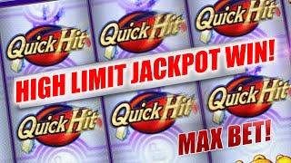 QUICK HIT SLOTS HIGH LIMIT JACKPOT WIN!  DOUBLE JACKPOT ON BLAZING 7 PLATINUM SLOT MACHINE