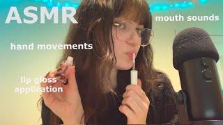 ASMR ~ Mouth Sounds, Hand Movements & Lip Gloss Application (No Talking)