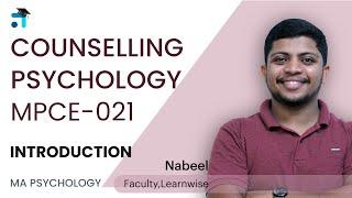 Introduction MPCE-021 | Counselling Psychology | IGNOU Classes Malayalam | Learnwise