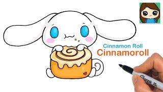 How to Draw Cinnamoroll Eating a Cinnamon Roll