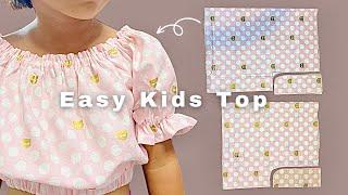 EASY way to make kids elastic neckline crop top