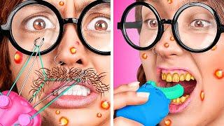 TRANSFORMACIÓN extrema de una NERD*Cómo volverse POPULAR*Transformación de belleza con dispositivos