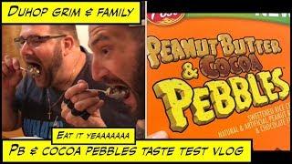 duhop post peanut butter & cocoa pebbles cereal family taste test vlog