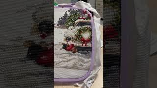 Вышивка крестом / «Новогодняя машина» от Панна ️🪡 #crosstitch #handmade #вышивка