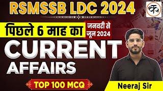 RSMSSB LDC 2024 | Current Affairs Marathon Class | Top 100 Questions | Neeraj Sir | Kaivalya Academy