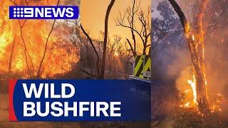 Bushfire burns out of control north-west of Melbourne | 9 News Australia