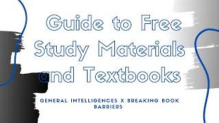 Guide to Free Study Materials and Textbooks