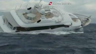 Dramatic video captures the moment superyacht sinks off Italian coast