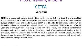 PRO E Training In Delhi