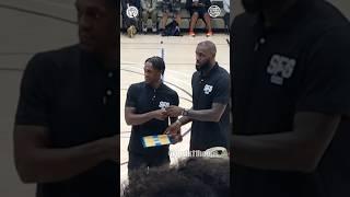 LeBron James & Rajon Rondo pulled up to coach Bryce James team!