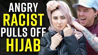 Guy Pulls Hijab off Muslim Girls Head!!!! SHOCKING ENDING!!!!!