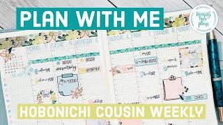 Weekly Hobonichi Cousin Plan with Me || Tropical Paradise Washi Tape || Mandy Lynn Plans