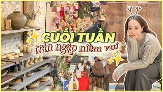 Weekend Vlog: 2 Ngày cuối tuần ăn những món ngon, đi xem phim, hội chợ, mua sắm | Châu Giang nè!