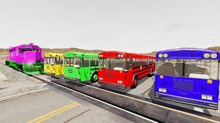 Can 4 Buses Stop the Train? ️ – BeamNG.Drive