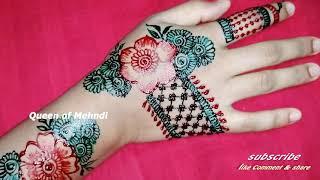 Most Attractive Red and Green Mehndi Design Karva Chauth 2020|Simple  mehndi Design|Beginners Mehndi