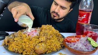 ASMR;EATING MUTTON PULAO+ONIONS+TOMATOES+DRINK || REAL MUKBANG(NO TALKING)