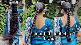 Long hair tight Folded braid || Hair style