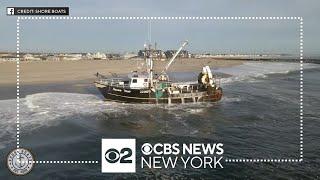 Fishing boat runs aground in Point Pleasant Beach