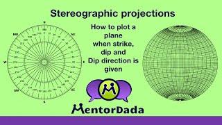 Stereographic projection | Structural Geology | How to plot a Plane in Stereonet | Type 1