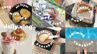 daily vlog🪴 : cook with me , making pancake, swiming, mecoo air frayer ヽ(ﾟ▽ﾟ)ノ