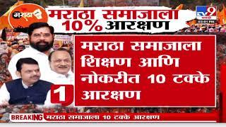 Maratha Reservation News | मराठा समाजाला 10% आरक्षण; मराठा आरक्षण विधेयक एकमताने मंजूर