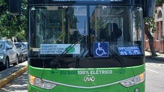 Ônibus elétrico Ankai sendo testado em Recife .