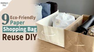 9 Eco-Friendly Paper Shopping Bag Reuse DIY｜Way To Organize Clothes In Drawer｜DIY Drawer Storage Box