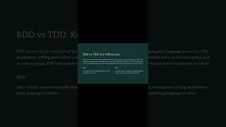 BDD vs. TDD: Understand the Differences in Software Testing! | #BDD #TDD #qatips