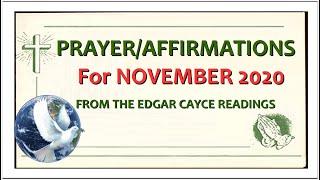 Prayer and Affirmations for NOVEMBER 2020 - Edgar Cayce