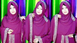 New hijab style with beautiful dubai abaya/borka||long coverage stylish hijab tutorial 