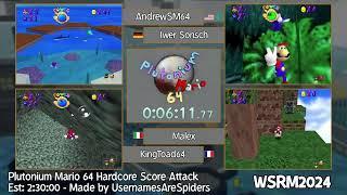 WSRM2024 - Plutonium Mario 64 - Hardcore Race with AndrewSM64, Iwer Sonsch, Malex, and KingToad64