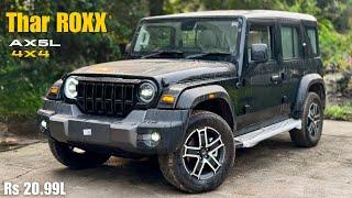 New Mahindra Thar Roxx 2024  2nd TOP Ax5L 4x4 Diesel Automatic @ Rs 20.99L | Black Colour - Review!